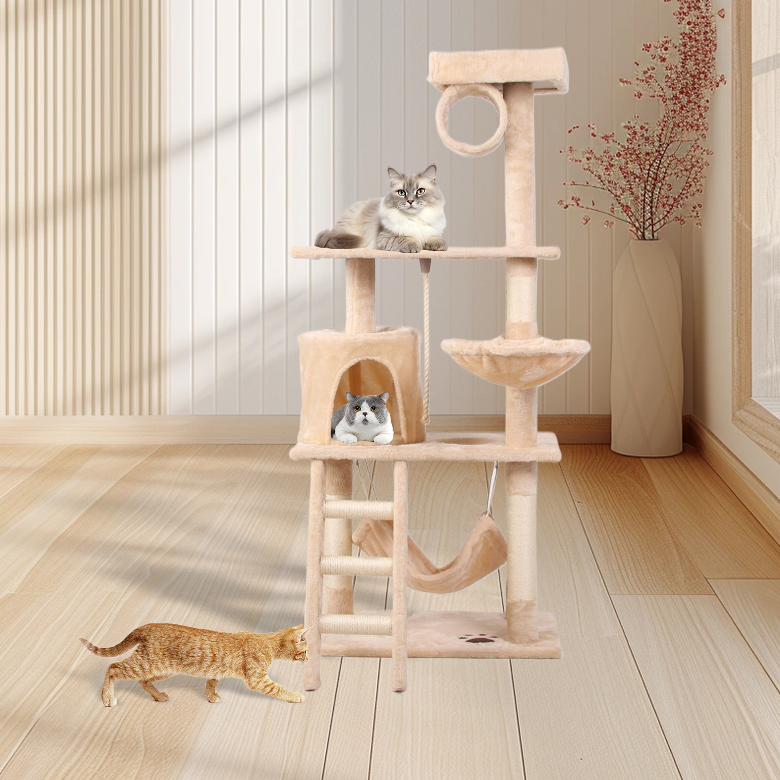 Cat Tree Condo 5- Level Multi-Functional Cat Tree with Scratching Post