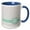 Blue/White, variant on 3drose, Letter R Monogrammed on Grey and White Chevron with Mint - Gray Zigzags - Personal Initial Zig Zags, 11oz Two-tone Red Mug