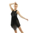 thumbnail image 2 of HULIJA Women's Ballet Dance Dress Asymmetric Mesh Sequined Leotard Dresses Black Medium, 2 of 7