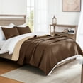 thumbnail image 3 of Exclusivo Mezcla King Size Quilt Set, 3-Piece Lightweight King Quilts Soft Bedspreads Bed Coverlets, Chocolate Brown, 104"x96", 3 of 9