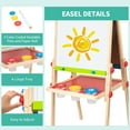 thumbnail image 7 of E1010 Magnetic All in 1 Kids Height Adjustable Drawing Dry-Erase Chalkboard Wooden Artist Easel with 3 Paint Pots and Refillable Paper Roll, 7 of 7