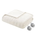 thumbnail image 3 of JERFIT Heated Blanket Queen Size, 77x84 Inch Electric Throw Blanket with 10 Heat Settings, 12H Timer, Ivory Soft Faux Fur & Plush Double Sided Heating Blanket for Home, Couch, Bed, 3 of 7