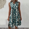thumbnail image 4 of Women's V-Neck Tiered Boho Mini Dress – Versatile Sleeveless Summer Swing Tunic in Sizes S-XL, Chic Floral Print Vacation Beach Wear for Women, 4 of 8