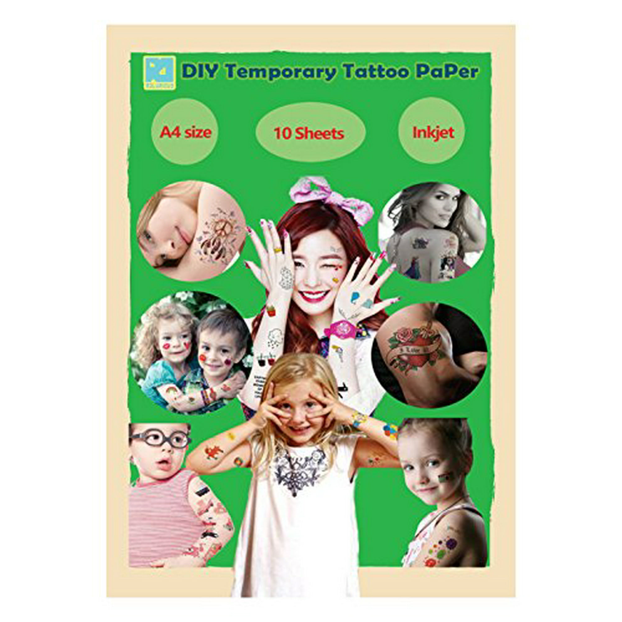 A4 Size 10 Sheets Diy Temporary Tattoo Transfer Paper Printable Customized For Inkjet Printer 11 7 X 8 3 Walmart Canada