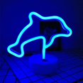 thumbnail image 1 of Dolphin Signs Night Lights LED Lamp Neon Battery USB Operated Table LED Lights Dolphin Gifts Decor Table Decoration Girls Bedroom Living Room (Blue Dolphin), 1 of 8