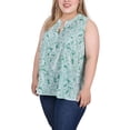 thumbnail image 2 of NY Collection Women's Plus Size Sleeveless Pintucked Blouse, 2 of 4