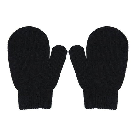 

Fanvereka Baby Thick Mittens Knitted Tightly Monochrome Soft and Breathable Gloves