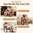 thumbnail image 6 of Legahome Nursery Rocking Chair, Teddy Upholstered Rocking Accent Chair with 23.6"Extra Wide Seat, Thick Cushion and Solid Wood Frame, Modern Accent Glider Rocker for Living Room, Reading Room, Pink, 6 of 8