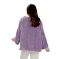 thumbnail image 6 of Catalog Classics Womens Bed Jacket with Pockets, Fleece Bed Jackets - Purple, 1X, 6 of 7