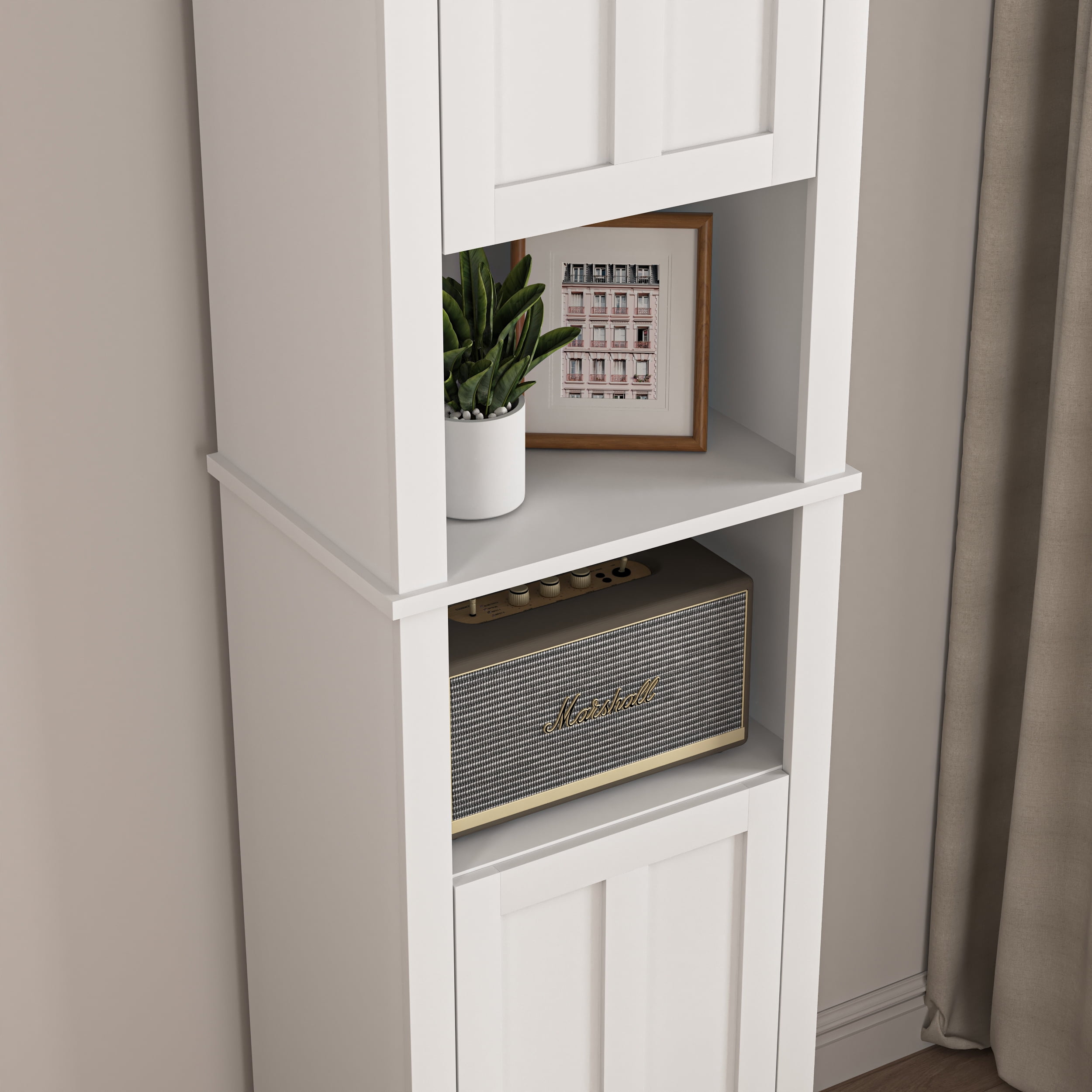 MAYEERTY Tall Bathroom Storage Cabinet with 2 Doors & 6 Shelves