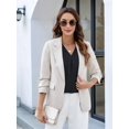 thumbnail image 4 of Women'S 3/4 Length Sleeve Tops Summer Dressy Casual Blouses Work Shirts Chiffon V Neck Outfits Black S, 4 of 8