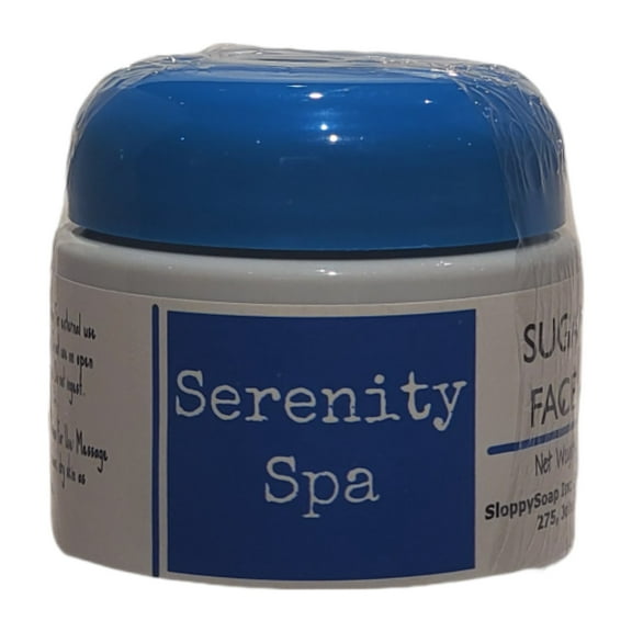 Serenity Spa Sugar Scrub Face & Body Exfoliator, 6 Oz, Coconut Oil and Shea Butter