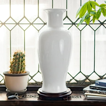 24" White Porcelain Fishtail Vase