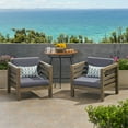 thumbnail image 2 of Noble House Oana Mid-Century, Modern Acacia Wood Club Chair, Gray/Dark Gray (Set of 2), 2 of 8