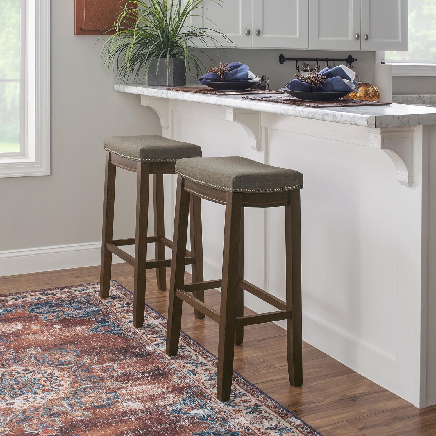 Warren Rustic Backless Barstool