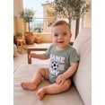 thumbnail image 4 of Cenuakty Infant 3M 6M 12M 18M Baby Summer Romper Fashionable Game Day Soccer Embroidery Short Sleeve Round Neck Jumpsuit, 4 of 9