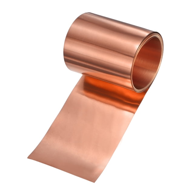 Rollo de lámina de cobre Uxcell, 2000 x 60 x 0.05mm/ 6.56ft x 2.4" x 0.002" Rollo de lámina de cobre para reparación del hogar/DIY