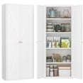 thumbnail image 5 of NICEGDLT 71" Kitchen Pantry Storage Cabinets with 2 Doors and 4 Adjustable Shelves, White kitchenPantry Cabinet, Tall Metal Food Storage Cupboard for Kitchen, Dining Room, 5 of 8