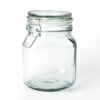Manistays Mainstays Kitchen Storage 38-Ounce Clear Glass Lock Lid Jar