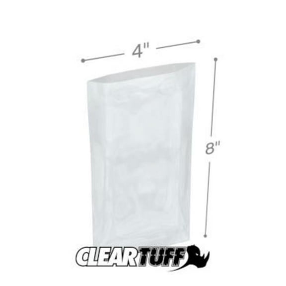 International Plastics PB20408 4 x 8 in. Clear Poly Bags, 0.002 Gauge - Case of 1000
