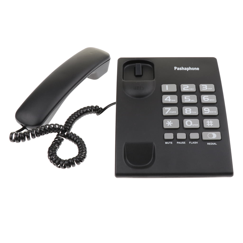 MagiDeal Wired Landline Telephone Office Hotel Volume Adjustable Line Phone Black