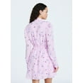 thumbnail image 3 of Scoop Women's and Women's Plus Tie Neck Mini Dress with Long Sleeves, Sizes XS-4X, 3 of 5