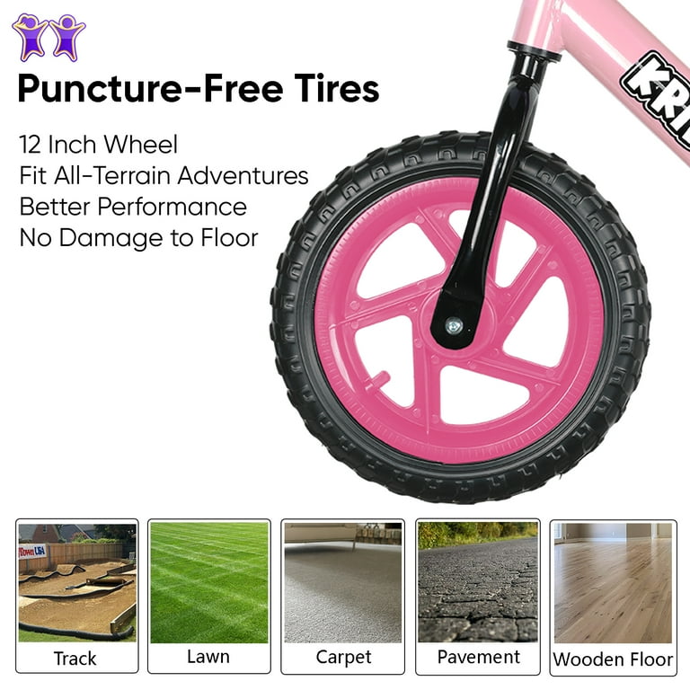 KRIDDO Toddler Balance Bike for 18 Months to 5 Years Old 12 Inch Push Bicycle with Customizable Plate Pink Walmart