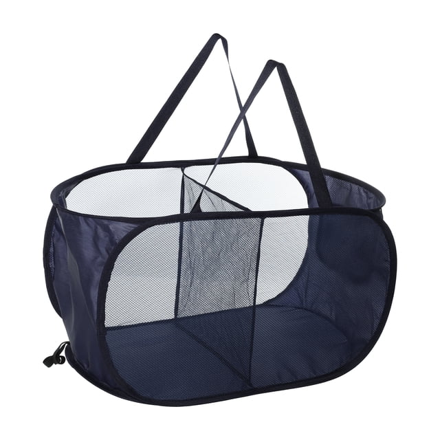 Cesta de lavandería plegable de 1 pieza de Unique Bargains, cesta portátil para baño 22.83"x14.17"x14.17" azul marino-75L