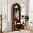 thumbnail image 3 of Hall Tree with Shoe Storage, Entryway Coat Rack with Bench, 70.9" Arched Organizer for Hallway (Waln, 3 of 8