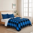 thumbnail image 5 of Twin Quilt Set 68''x86'', Black Blue Plaid Lightweight Summer Bedspread Coverlet Set with 2 Pillow Shams, Country Buffalo Checked Gingham Breathable All Season Quilt Bedding for Dorm/Bedroom, 5 of 9