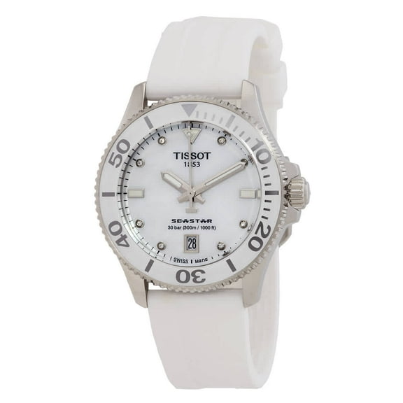 Tissot Seastar Quartz Diamond White Mother of Pearl Dial Unisex Watch T120.210.17.116.00