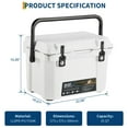 thumbnail image 6 of Juiluna 25 Quart Hard Camping Cooler, Portable Insulated Ice Chest Cooler Box with Heavy Duty Handle, 5-Day Ice Retention, Great for Beach, Camping, Picnic, BBQ, Fishing, 6 of 7