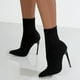thumbnail image 5 of NECHOLOGY Botas Mujer Adulto Femenino Zapatos Botines para mujer Botines de mujer Otoño e invierno Color sólido simple Tacón Punta estrecha Punto elástico Slip On (Black, 7.5), 5 of 7
