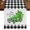 Green, variant on Table Runners 70 Inches Long Dress Scarves, St. Patrick's Day Farmhouse Coffee/Dining/Kitchen Table Decor, Holiday Table Runner, Spring Three Leaf Grass Truck Black Plaid 13x70 Inch