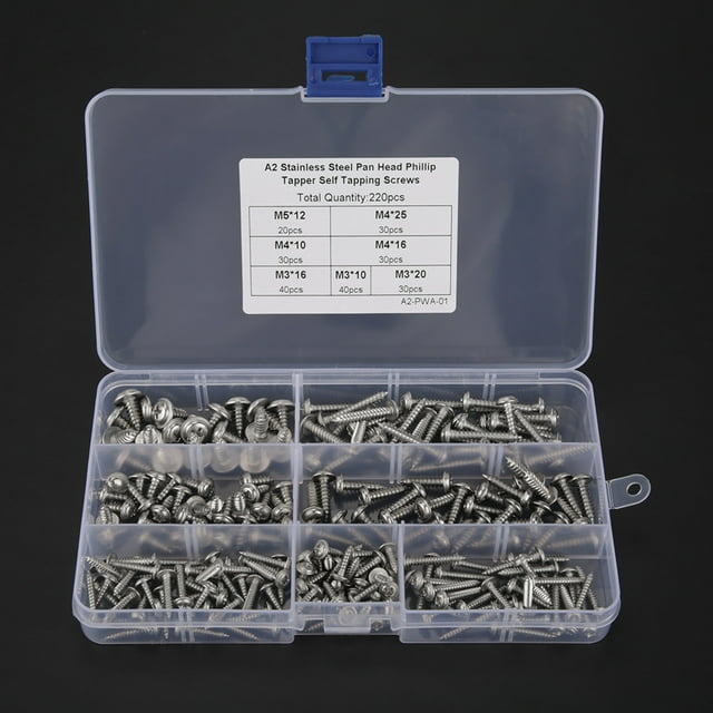 LHCER Vis de Robinet de Tête de Poêle, 220 Pcs Vis, pour Réparateurs Travailleurs