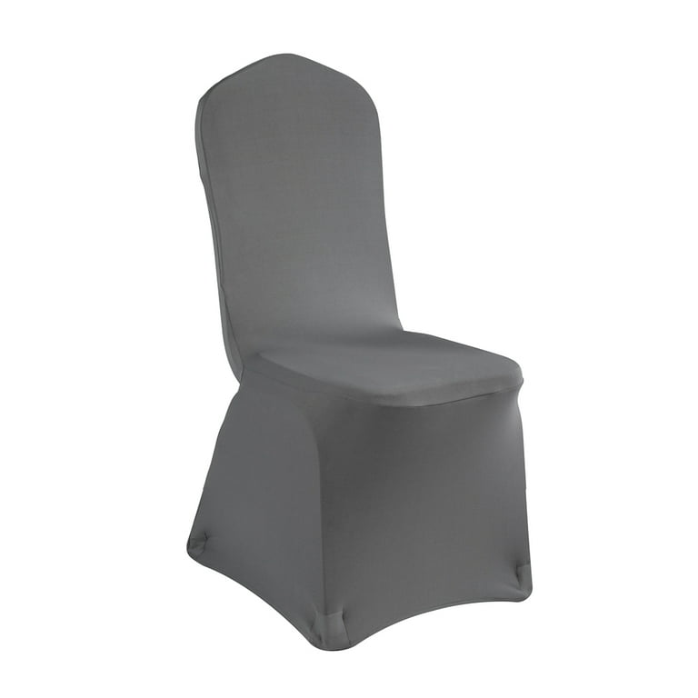 Table Tek Gray Spandex Banquet Chair Cover Universal Stretch 1 count box