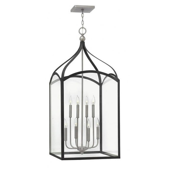 3418DZ-Hinkley Lighting-Clarendon - 8 Light Large 2-Tier Open Frame Foyer in Traditional Style - 20 Inches Wide by 44 Inches High-Aged Zinc Finish