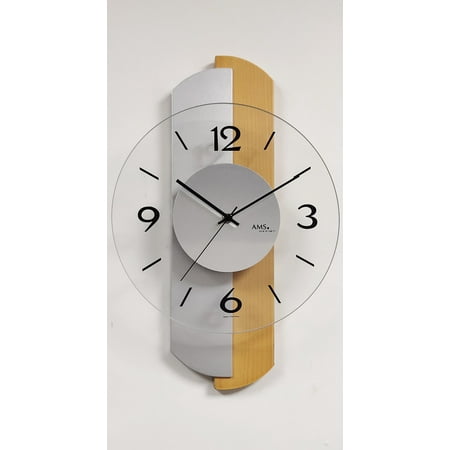 Modern wall clock with quartz movement from AMS AM W9209