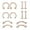 Rose gold, variant on 6 Pairs/Set Stainless Steel Septum Rings CZ Lip Ring Eyebrow Nose Ear Piercing-Rose gold