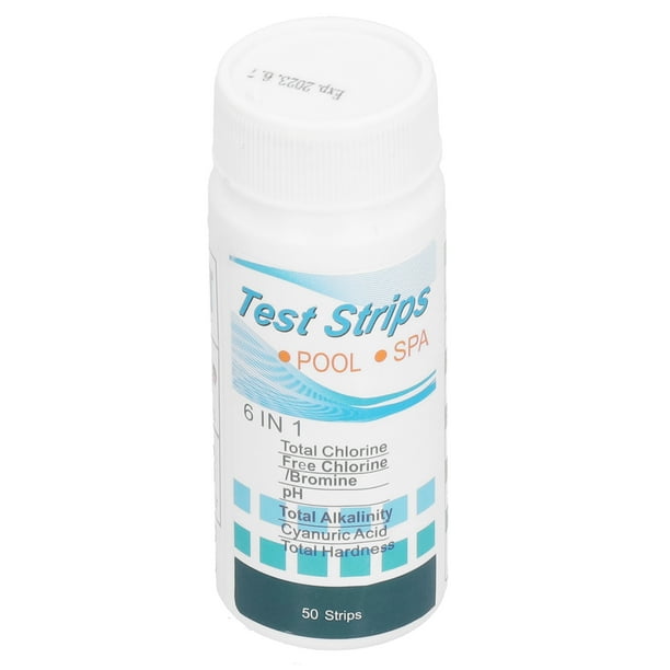 50Pcs Water Test Strip 6‑In‑1 PH Value Hardness Test Strip Pool Test