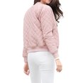 thumbnail image 6 of MODA NOVA Juniors Stand Collar Zip Up Raglan Sleeves Bomber Quilted Jacket, 6 of 7