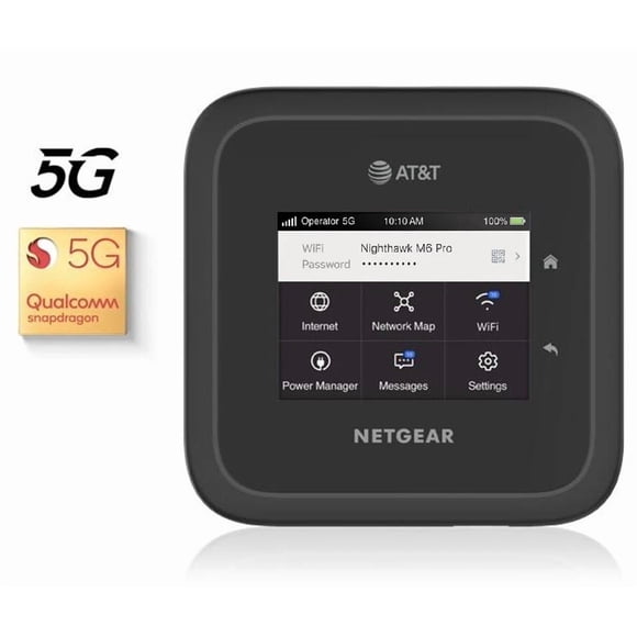 NETGEAR - Nighthawk M6 5G WiFi 6 Hotspot - Noir (ATT Déverrouillé) AT&T, Verizon, Tmobile et Plus
