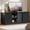 Black Marble Top, variant on Bestier TV Stand for TVs up to 70", Modern Entertainment Center with Sliding Door Media Console Table for Living Room,Black