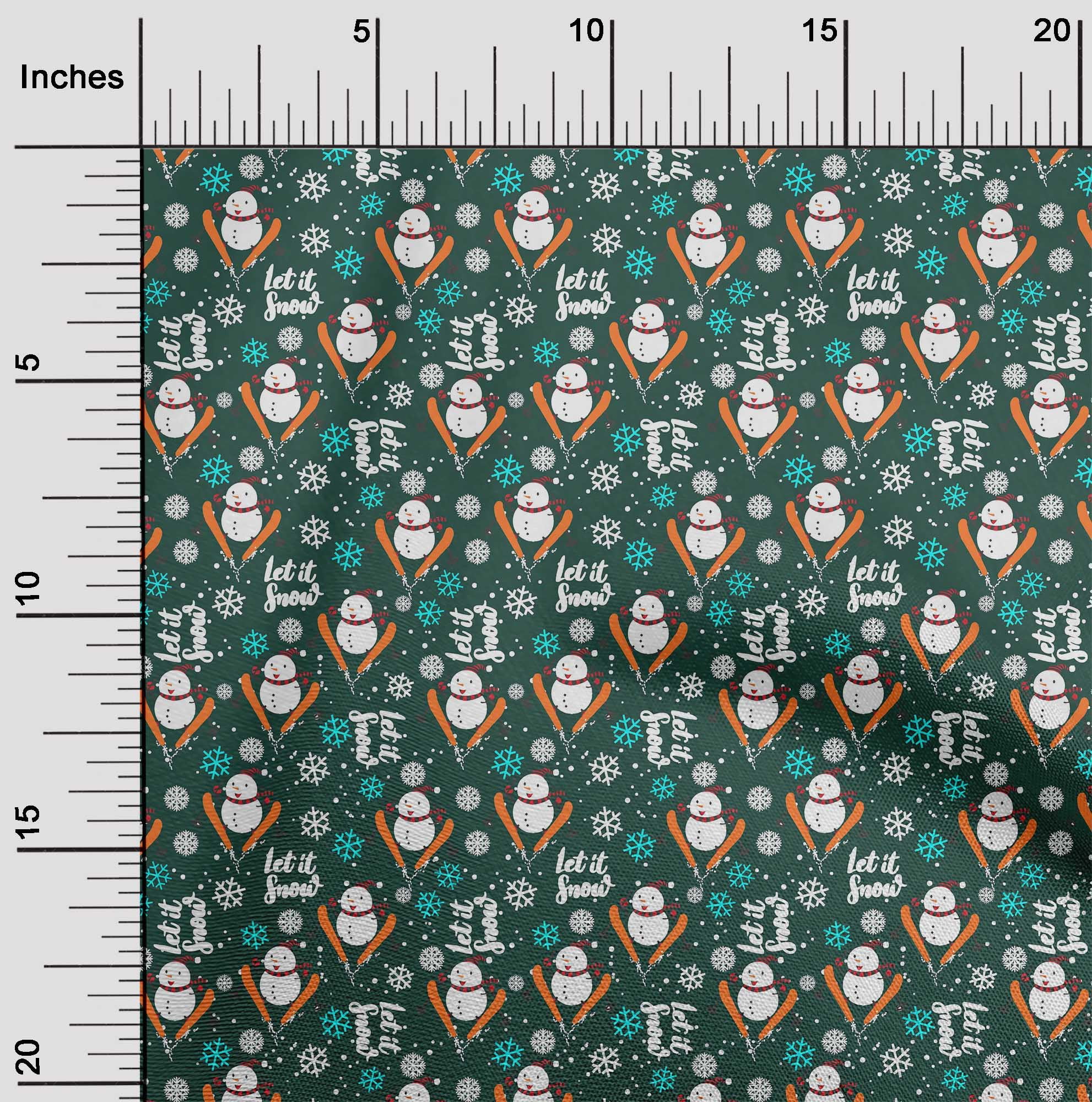 oneOone Cotton Jersey Teal Green Fabric Christmas Sewing Fabric By The Yard Printed Diy Clothing Sewing Supplies 58 Inch Wide