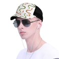 thumbnail image 4 of Lsque Hand Drawn Snake Printed Trucker Hat - Baseball Cap for Men Women - Breathable Mesh Side, Adjustable Fit - for Casual Wear, 4 of 7