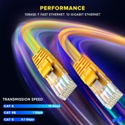 Maximm Cat 6 Ethernet Cable 50 Ft,Cat6 Cable, LAN Cable, Internet Cable, Patch Cable and Network Cable - UTP (Yellow) 50 Feet ethernet Cord