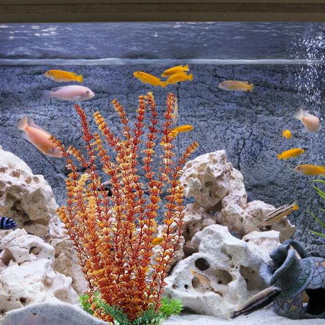 18.5 Inch Grass Cluster Aquarium Décor Plastic Plants Extra, Aquarium Plants, Fish Tank Accessories Artificial Aquatic Plants, Full Set of Fish Tank Decorations