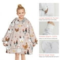 thumbnail image 6 of Colorful Chicken Floral Pattern Blanket Hoodies for Kids 6-13YR Oversize Wearable Blanket Hoodies for Boys Girls Teens, 6 of 7