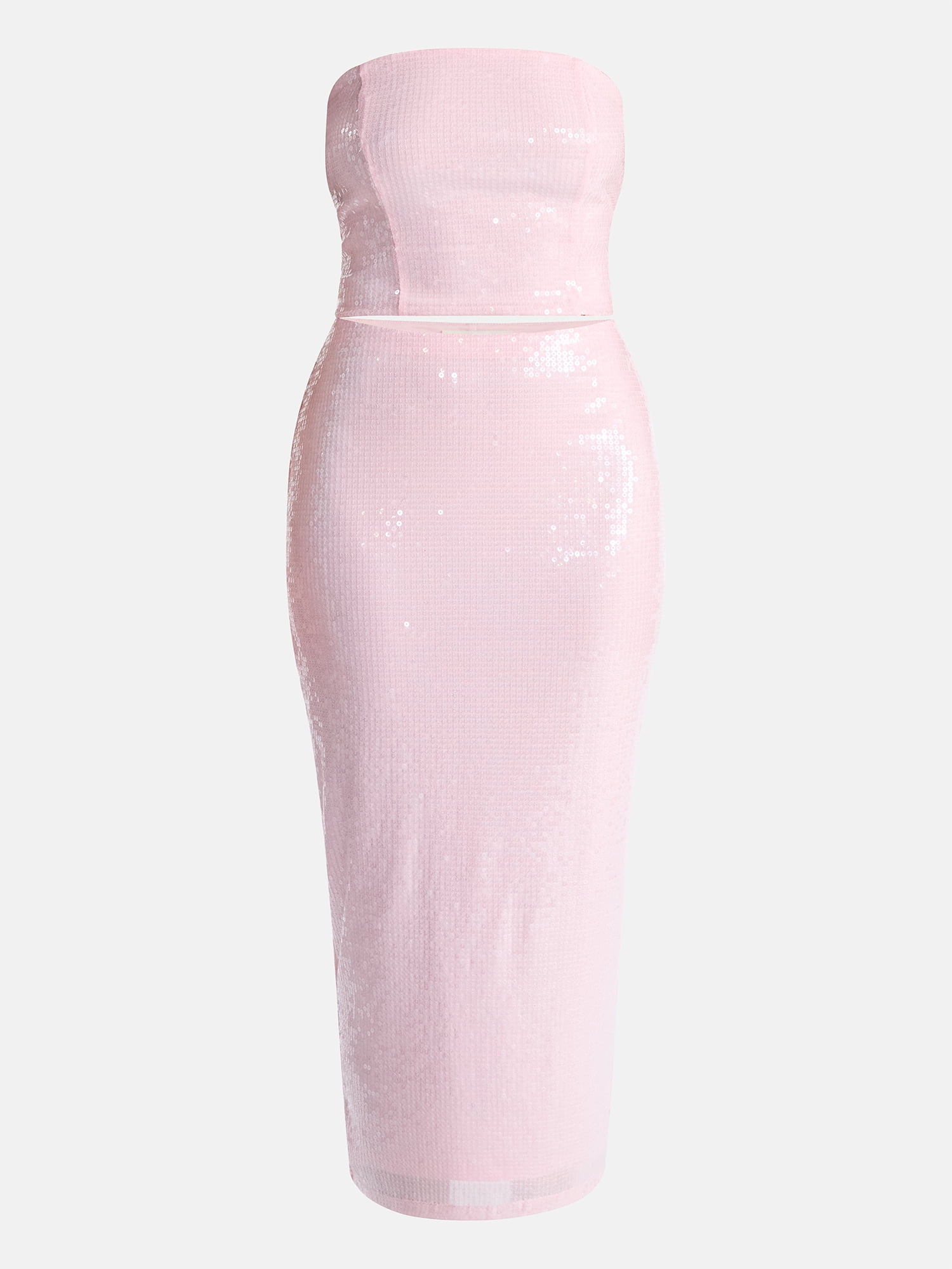 No Boundaries Sequin Strapless Tube Top and Maxi Skirt Set, 2-Piece, Women's