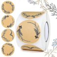 thumbnail image 1 of SM 500 Pieces Wedding Envelope Stickers - Round Kraft Labels (4 Designs), 1 of 3